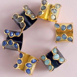 Handmade Multi Gemstone Cuff Ring
