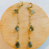 Aquamarine Tassel Earrings