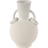 White Ring Ceramic Vase