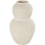 Cream Hourglass Ceramic Vase