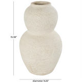 Cream Hourglass Ceramic Vase