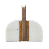 Wood and Marble Bookends