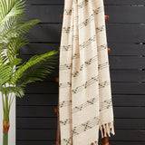 Woven Stripes & Dot Olive Throw