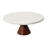 Marble Pedestal with Wood Base