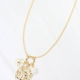 Sable Coin Charm Cluster Necklace