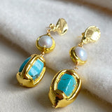 Cove Pearl Turquoise Earrings