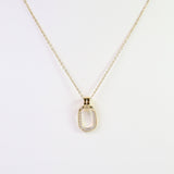 Minot CZ Oval Pendant Necklace