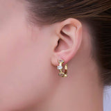 Bezel Huggie Hoop Earrings