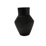 Black Ribbed Vase