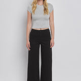 Piper Black Crop Wide Leg Jeans