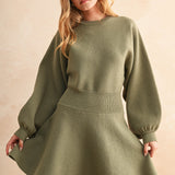 Klara Olive Sweater Dress