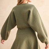 Klara Olive Sweater Dress