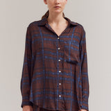 Plaid Satin Top