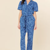 Lara Floral Denim Jumpsuit