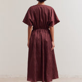 Burgundy Short Sleeve Dress