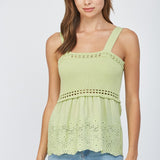 Leaf Green Scallop Top