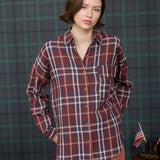 Burgundy Plaid Top