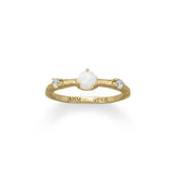 Synthetic Opal and CZ Ring
