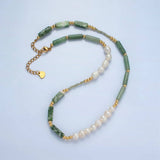 Green Jade Bead Chain Necklace