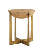 Natural Elm/Brass End Table