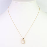 Minot CZ Oval Pendant Necklace