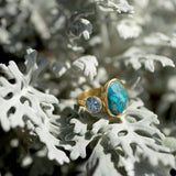 Blue Topaz and Turquoise Ring