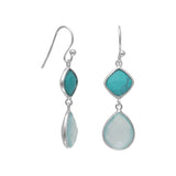 Turquoise and Chalcedony Earrings
