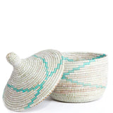 Aqua & White Warming Basket