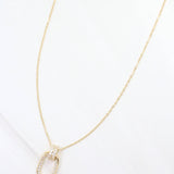 Minot CZ Oval Pendant Necklace