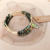 Gemstone Triple Wrap Bracelet