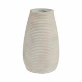 Teal Ribbed Vase