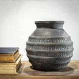 Striped Black Terracotta Vase