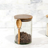 7″ HAMMERED JAR W/ WOOD LID & SPOON