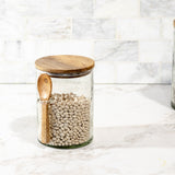 5.5″ HAMMERED JAR W/ WOOD LID & SPOON