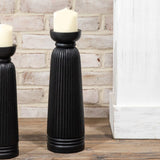 Black Etched Pillar Holder