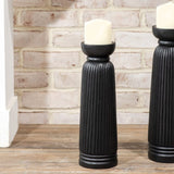 Black Etched Pillar Holder