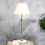 Brushed Gold Lamp w/ Marble Base