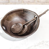 Dark Brown Wood Bowl Set