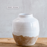 WHITE/SAND ROUND VASE