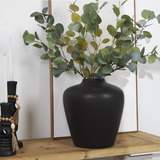 Polished Black Ceramic Vase