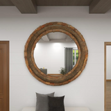 Brown Wood Wall Mirror