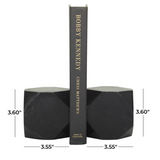 Black Marble Geometric Bookend