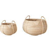 Hand-Woven Rattan Baskets w/ Handles