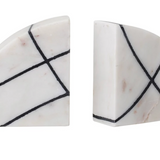 Geometric Marble Bookends, S/2