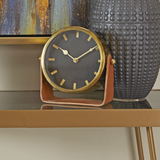 Gold Leather Clock