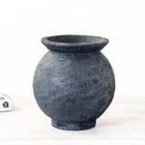 Black Round Pot 7"