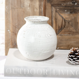 Small White Ceramic Ball Vase