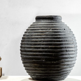 Black Terracotta Lined Vase