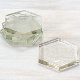 Glass Hexagon Coasters s/4