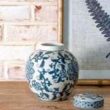 Blue Floral Ginger Jar